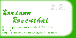 mariann rosenthal business card